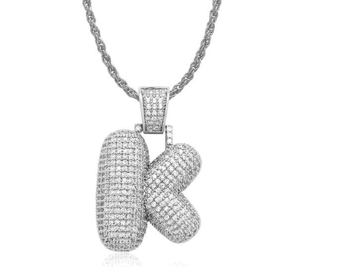 STILTR Stainless Bubble Necklace featuring a rhinestone-studded pendant on a solid rope chain, elegantly displayed.