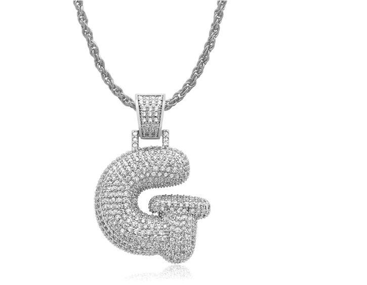 STILTR Stainless Bubble Necklace featuring a rhinestone-studded pendant on a solid rope chain, elegantly displayed.