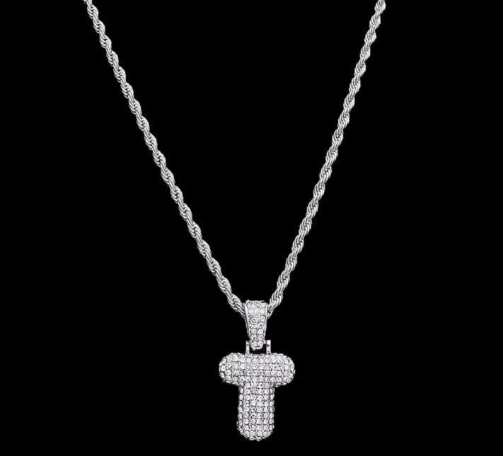 STILTR Stainless Bubble Necklace featuring a rhinestone-studded pendant on a solid rope chain, elegantly displayed.