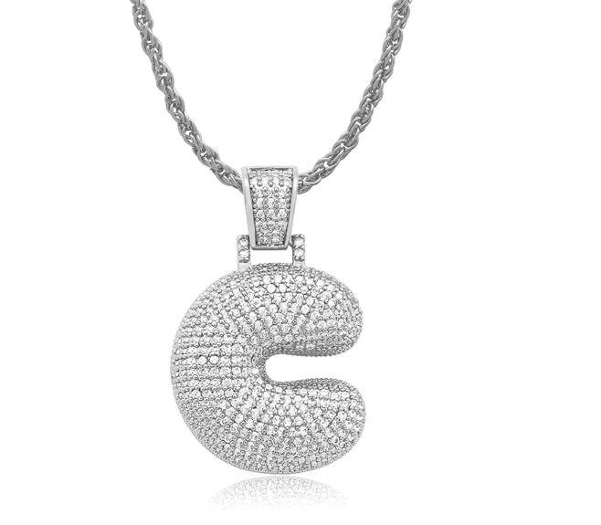 STILTR Stainless Bubble Necklace featuring a rhinestone-studded pendant on a solid rope chain, elegantly displayed.