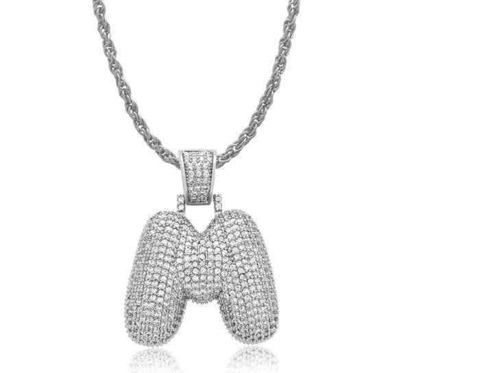 STILTR Stainless Bubble Necklace featuring a rhinestone-studded pendant on a solid rope chain, elegantly displayed.