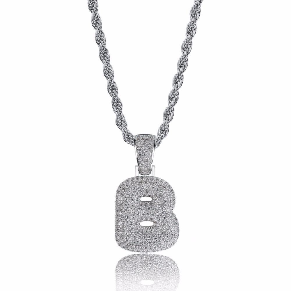 STILTR Stainless Bubble Necklace featuring a rhinestone-studded pendant on a solid rope chain, elegantly displayed.