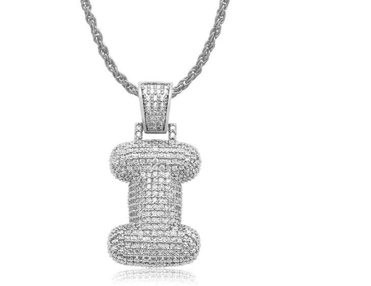 STILTR Stainless Bubble Necklace featuring a rhinestone-studded pendant on a solid rope chain, elegantly displayed.