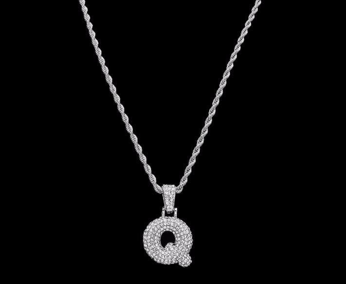 STILTR Stainless Bubble Necklace featuring a rhinestone-studded pendant on a solid rope chain, elegantly displayed.