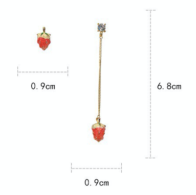 A beautiful assortment of jewelry from the Strawberry Collection, featuring stud earrings, drop earrings, and a pendant necklace, all crafted from alloy and 925 silver.