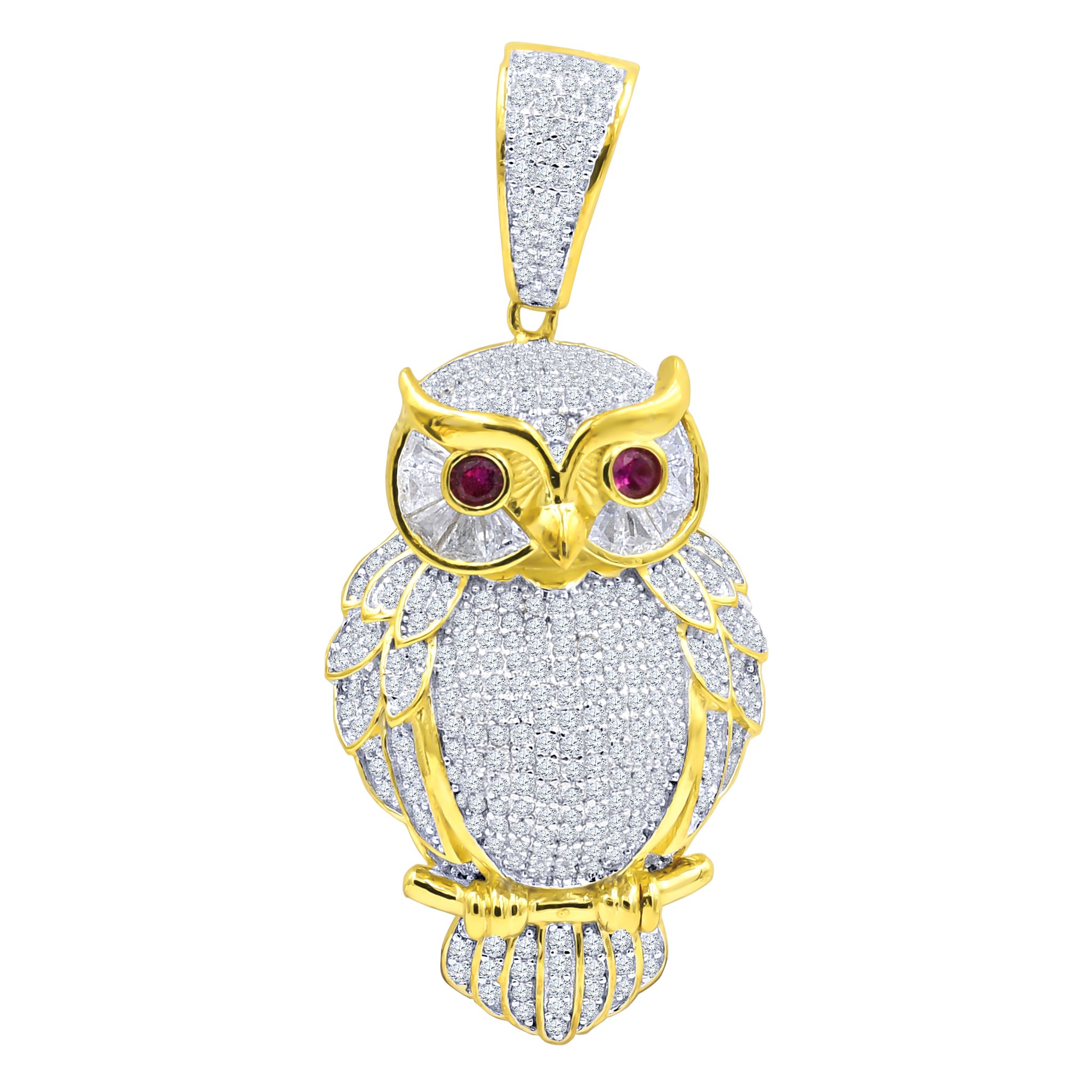 STRIX PENDANT I 9215972 featuring an intricate owl design in 925 sterling silver with sparkling cubic zircon stones.
