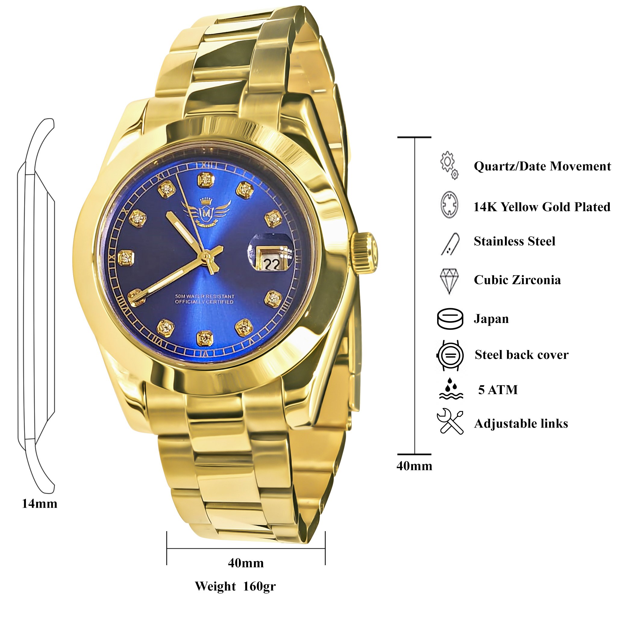 SUBTILIS Steel Watch I 5306813 with sparkling CZ stones and polished metal band, showcasing elegance and sophistication.