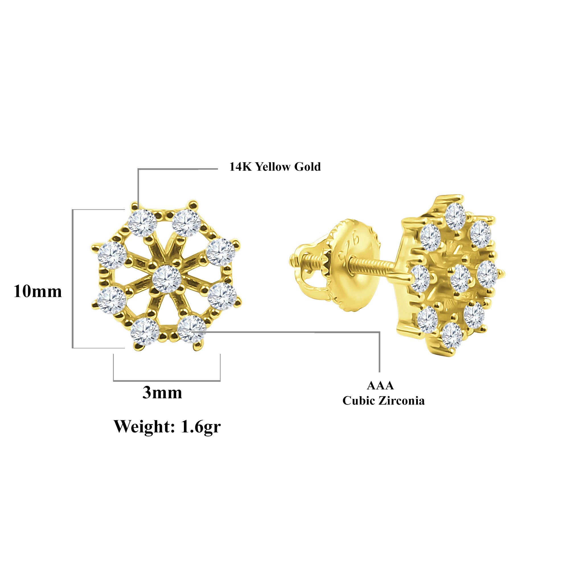 A pair of elegant Swivel Screw Back earrings featuring white cubic zirconia stones set in brass copper metal, showcasing a unique swivel design.