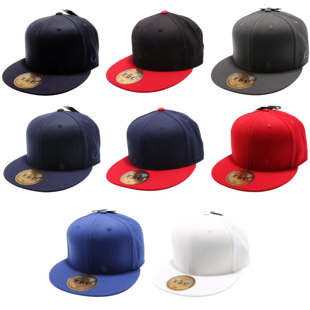 A pack of six TDC Pit Bull On-Field Wool Blend Flat Fitted Hats showcasing their stylish design and premium fabric.