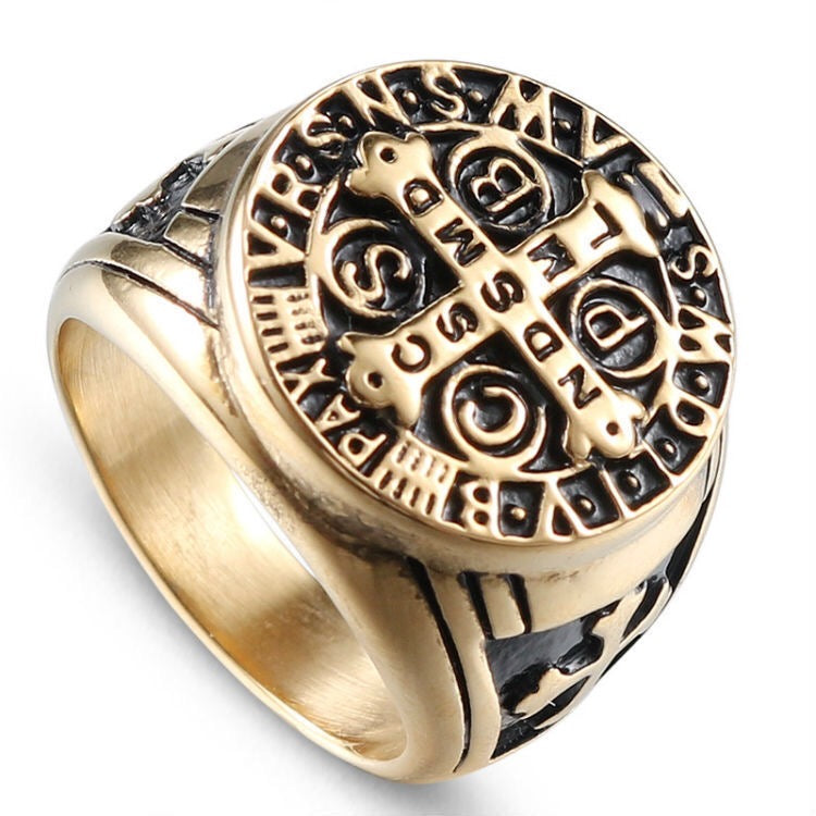 A stylish Cross Letter Ring made from durable alloy, featuring a unique cross design.