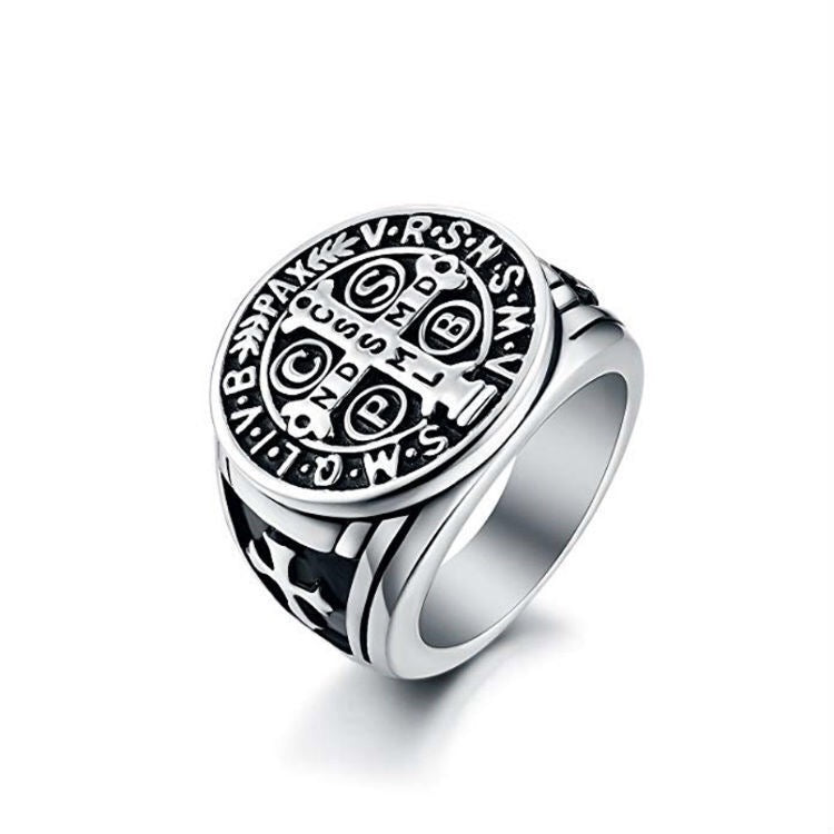 A stylish Cross Letter Ring made from durable alloy, featuring a unique cross design.