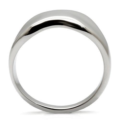 TK033 High Polished Stainless Steel Ring with a sleek, shiny finish, showcasing its minimalist design without any stones.