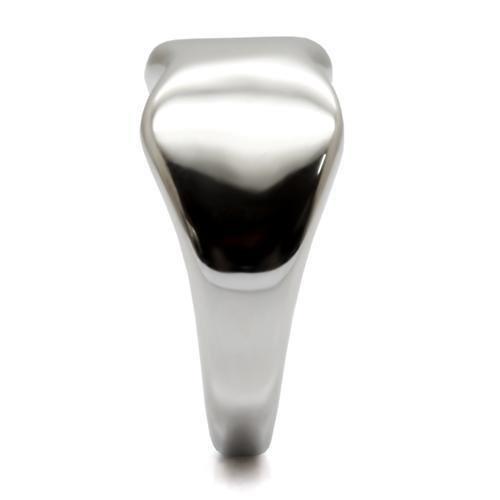 TK033 High Polished Stainless Steel Ring with a sleek, shiny finish, showcasing its minimalist design without any stones.