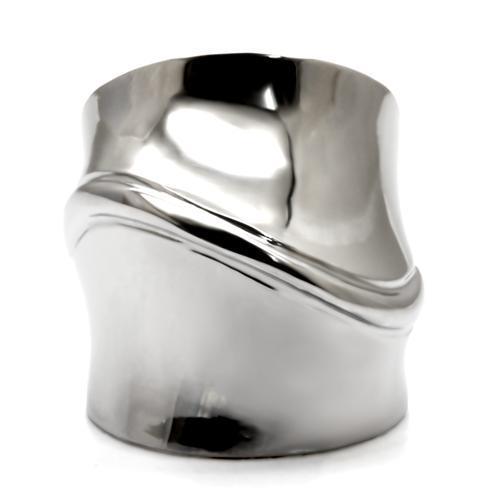 TK036 High Polished Stainless Steel Ring with a sleek, shiny finish, showcasing its minimalist design without any stones.