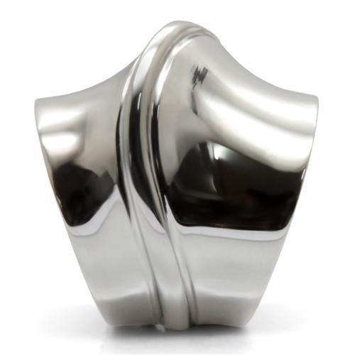 TK036 High Polished Stainless Steel Ring with a sleek, shiny finish, showcasing its minimalist design without any stones.
