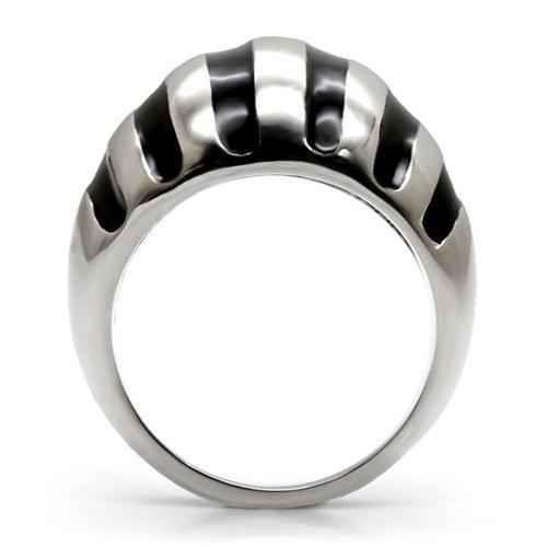 TK038 High Polished Stainless Steel Ring with a sleek, shiny finish, showcasing its minimalist design without any stones.