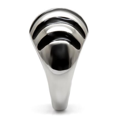 TK038 High Polished Stainless Steel Ring with a sleek, shiny finish, showcasing its minimalist design without any stones.