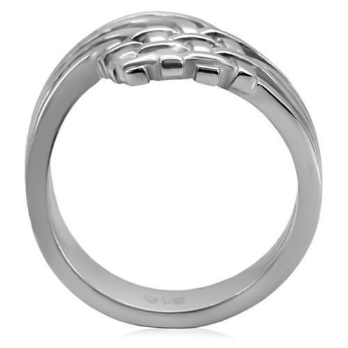 TK054 High Polished Stainless Steel Ring with a sleek, shiny finish, showcasing its minimalist design without any stones.