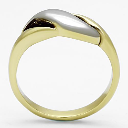 TK1089 Two-Tone IP Gold Stainless Steel Ring showcasing its elegant design and finish.