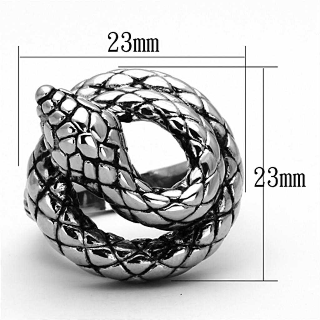 TK1214 High Polished Stainless Steel Ring featuring a jet black epoxy center stone, showcasing a sleek and modern design.