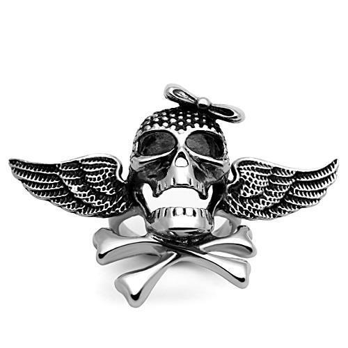 TK1314 High Polished Stainless Steel Ring featuring a Jet Epoxy center stone, showcasing a sleek and modern design.