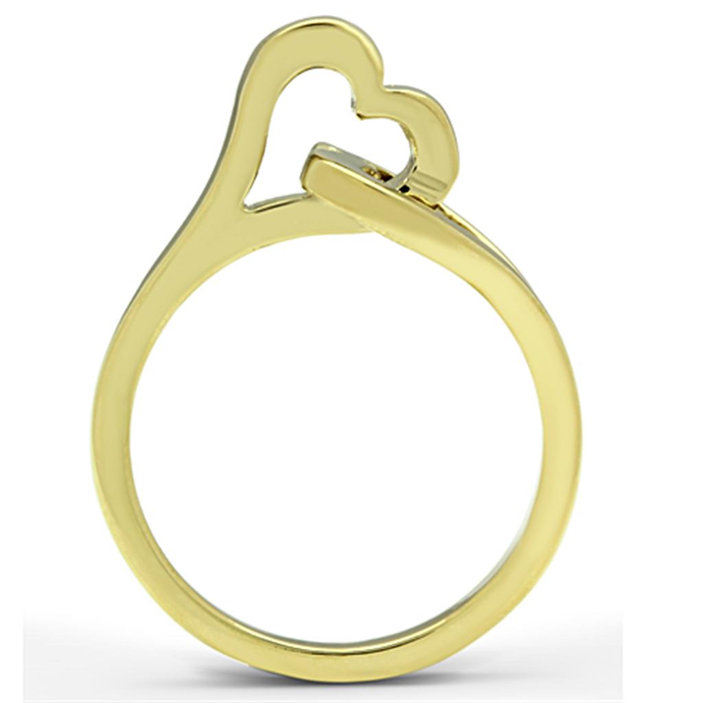 TK1382 IP Gold Stainless Steel Ring with a sleek, minimalist design, showcasing its shiny gold finish and absence of stones.