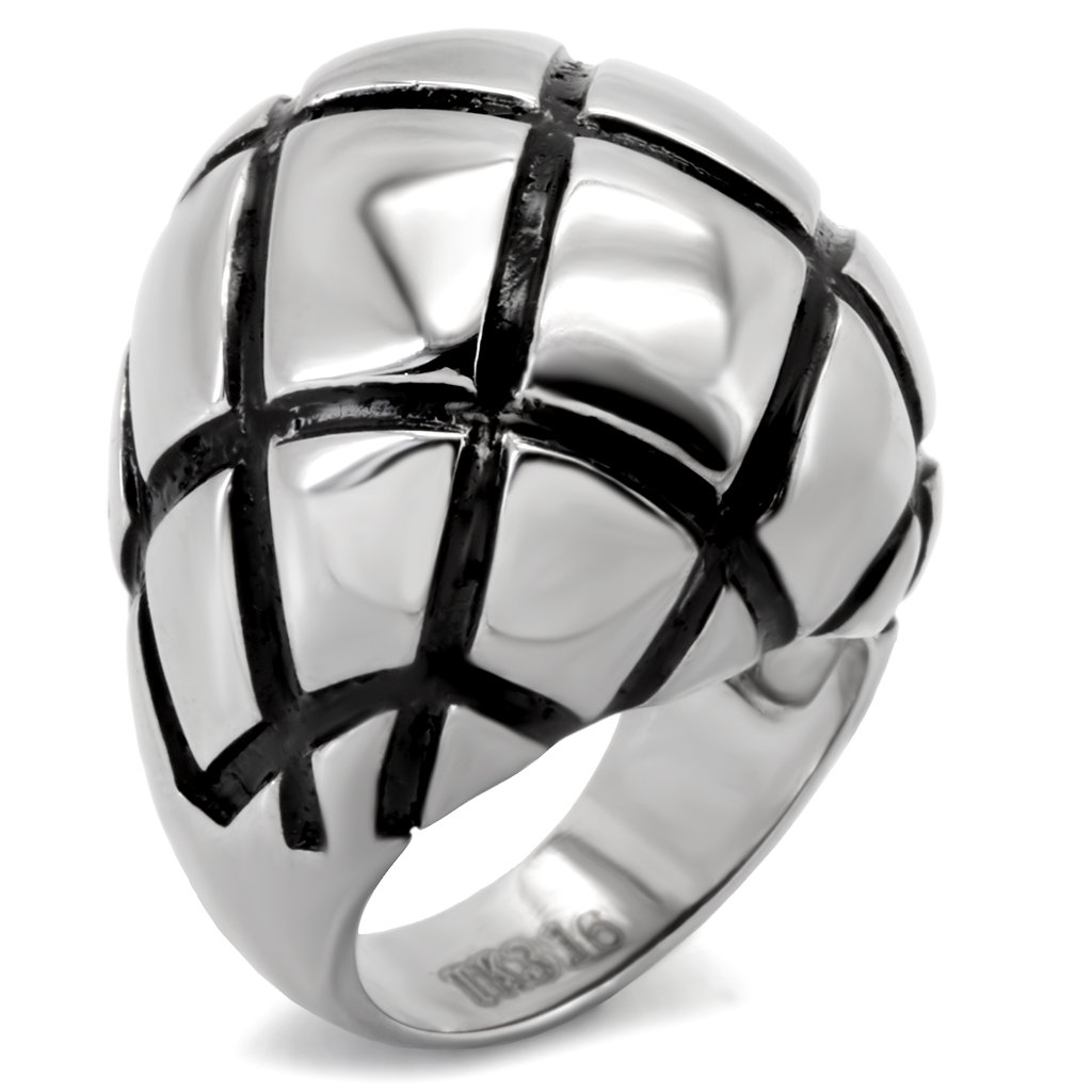 TK139 High Polished Stainless Steel Ring with a sleek, shiny finish, showcasing its minimalist design without any stones.