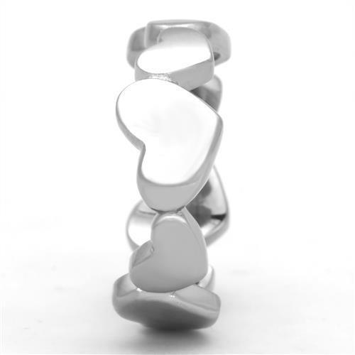 TK1433 High Polished Stainless Steel Ring with a sleek, shiny finish, showcasing a minimalist design without any stones.