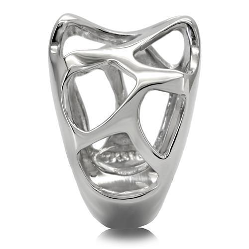 TK146 High Polished Stainless Steel Ring with a sleek, shiny finish, showcasing its minimalist design without any stones.