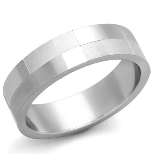 High polished stainless steel ring with a minimalist design, featuring a smooth surface and no stone, ideal for everyday wear.