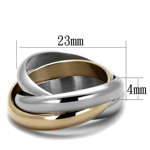 TK1670 Two-Tone IP Rose Gold Stainless Steel Ring, showcasing a sleek design with a modern finish, perfect for any occasion.