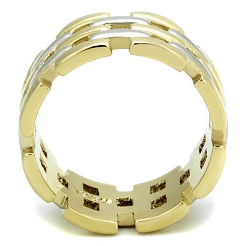 TK1705 Two-Tone IP Gold Stainless Steel Ring showcasing its elegant design and durable finish.