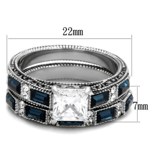 TK1829 High Polished Stainless Steel Ring featuring a clear AAA Grade CZ stone, showcasing its elegant design and shiny finish.