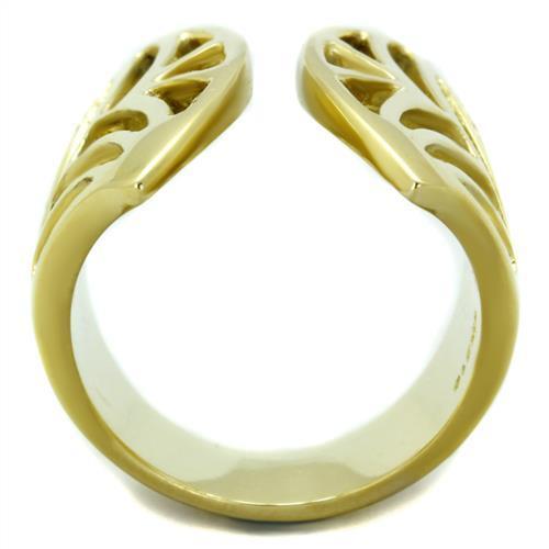 TK1902 IP Gold Stainless Steel Ring with a sleek, minimalist design, showcasing its polished surface and elegant finish.