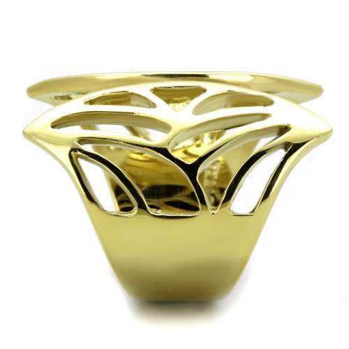 TK1902 IP Gold Stainless Steel Ring with a sleek, minimalist design, showcasing its polished surface and elegant finish.
