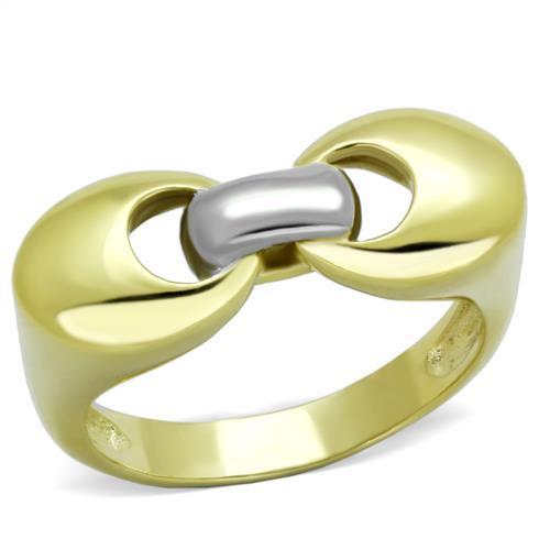 TK1915 Two-Tone IP Gold Stainless Steel Ring, showcasing a sleek design with a polished finish, perfect for everyday wear.
