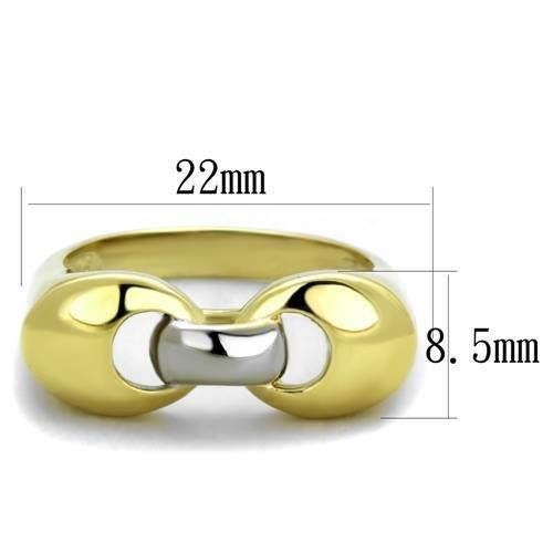 TK1915 Two-Tone IP Gold Stainless Steel Ring, showcasing a sleek design with a polished finish, perfect for everyday wear.