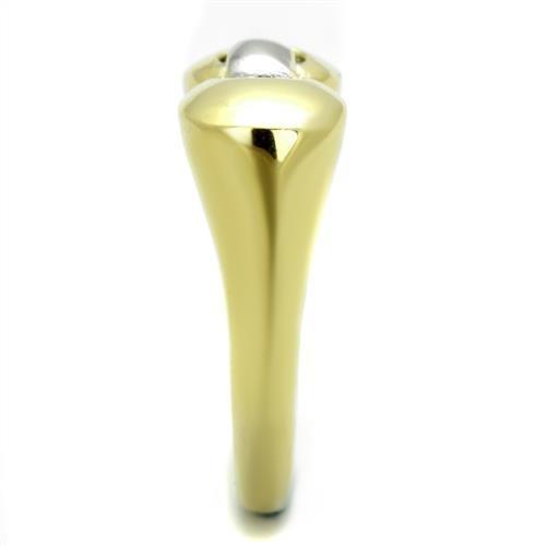 TK1915 Two-Tone IP Gold Stainless Steel Ring, showcasing a sleek design with a polished finish, perfect for everyday wear.