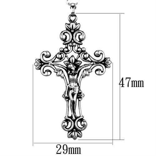 TK1933 High Polished Stainless Steel Chain Pendant showcasing its shiny finish and lightweight design.