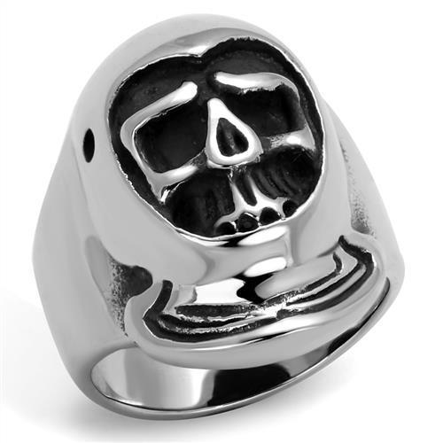 TK1942 High Polished Stainless Steel Ring with a sleek, minimalist design, showcasing its shiny surface and elegant simplicity.