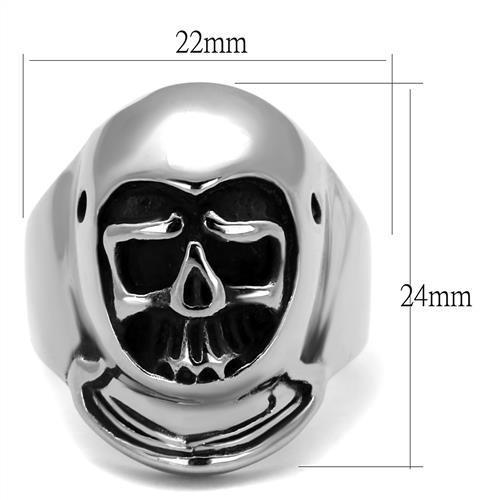 TK1942 High Polished Stainless Steel Ring with a sleek, minimalist design, showcasing its shiny surface and elegant simplicity.