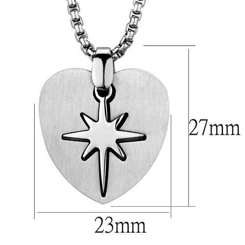 High polished stainless steel necklace with a sleek design, showcasing its elegant finish and lightweight structure.