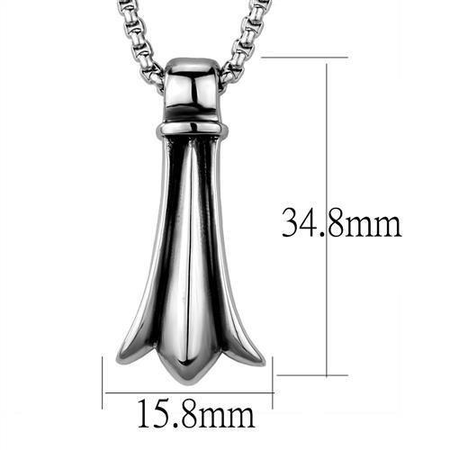 TK2010 High Polished Stainless Steel Necklace, showcasing its sleek design and shiny finish.