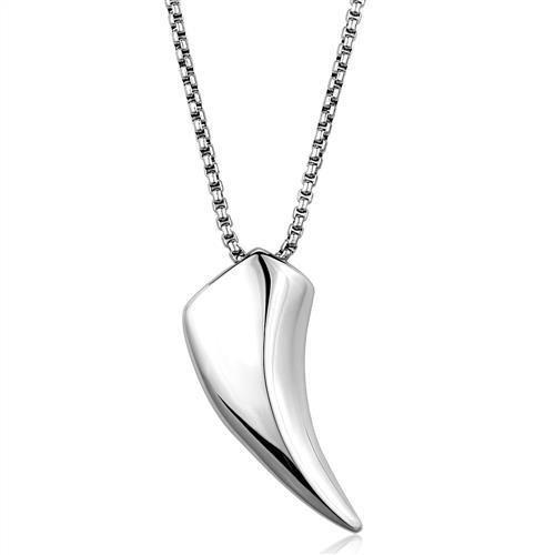 TK2006 High Polished Stainless Steel Necklace with a sleek design, showcasing its shiny surface and minimalist style.