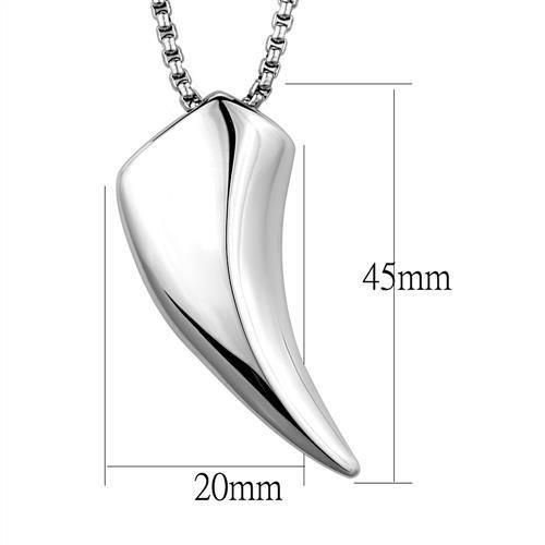 TK2006 High Polished Stainless Steel Necklace with a sleek design, showcasing its shiny surface and minimalist style.