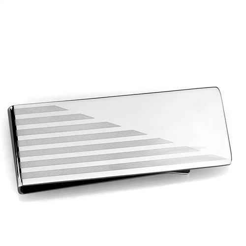 TK2077 High Polished Stainless Steel Money Clip showcasing its sleek design and shiny finish.