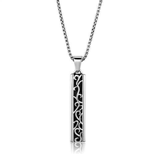 TK2007 High Polished Stainless Steel Necklace with a sleek design, showcasing its shiny surface and minimalist style.