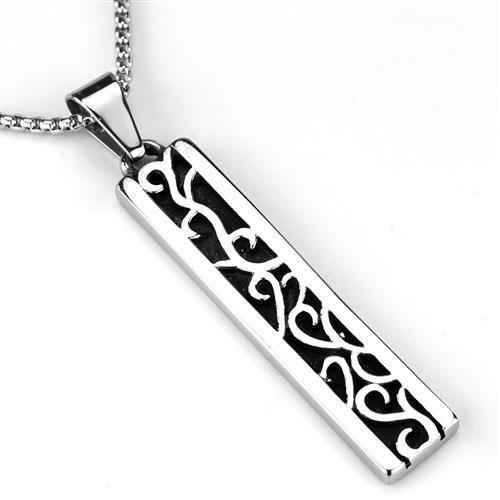 TK2007 High Polished Stainless Steel Necklace with a sleek design, showcasing its shiny surface and minimalist style.