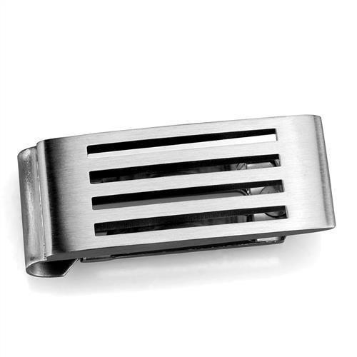 TK2074 High Polished Stainless Steel Money Clip showcasing its sleek design and shiny finish.