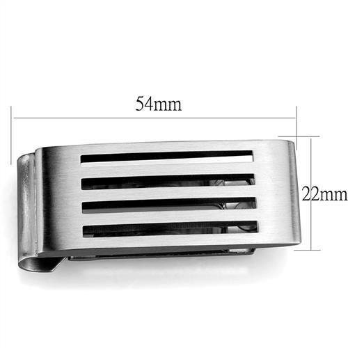 TK2074 High Polished Stainless Steel Money Clip showcasing its sleek design and shiny finish.